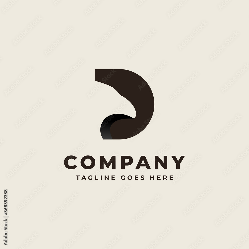 Initial D with head eagle Concept Logo Design Stock Vector | Adobe Stock