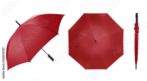 Vászonkép Blank red umbrella with handle for mock up