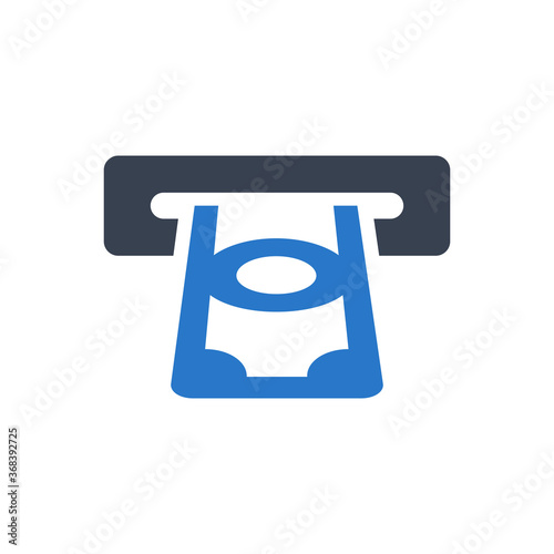 Money withdrawal vector icon illustration on white background