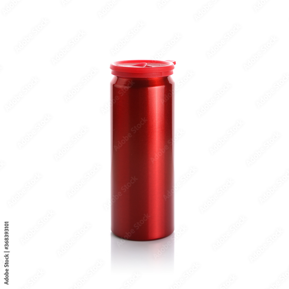 Blank Lush Lava Red Stainless Steel Aluminium Metal Water Bottle With Silicon Cap Isolated on White Background. For Hot & Cold Beverages. Design Template for Mock-up, Branding, Advertise. Studio Shoot Blank Lush Lava Red Stainless Steel Aluminium Metal Water Bottle With Silicon Cap Isolated on White Background. For Hot & Cold Beverages. Design Template for Mock-up, Branding, Advertise. Studio Shoot