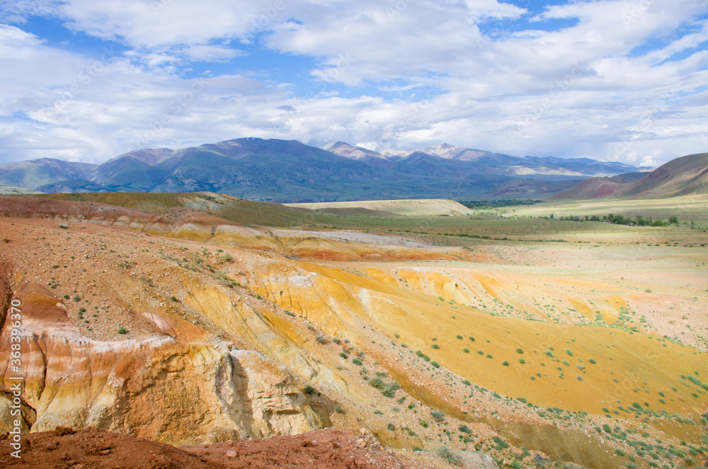 Beautiful colored mountains Kyzyn Chin in Mountain Altai Russia
