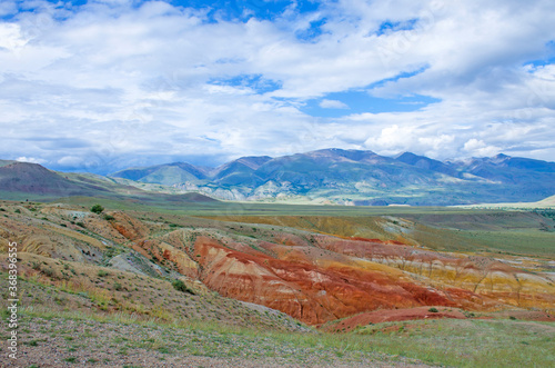 Beautiful colored mountains Kyzyn Chin in Mountain Altai Russia
