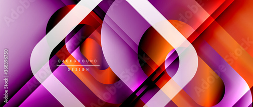 Wallpaper Mural Vector geometric abstract background with lines and modern forms. Fluid gradient with abstract round shapes and shadow and light effects Torontodigital.ca