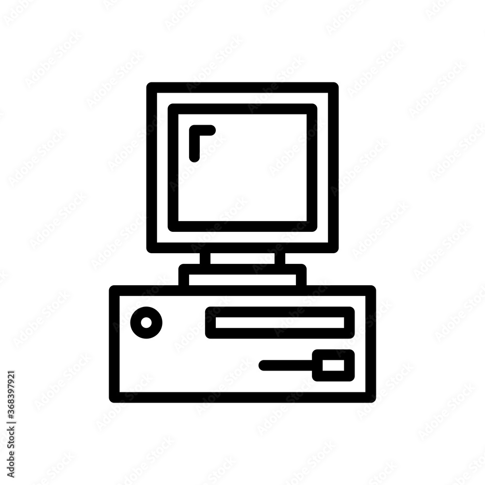 computer icon in line style isolated on white background. EPS 10 computer icon in line style isolated on white background. EPS 10