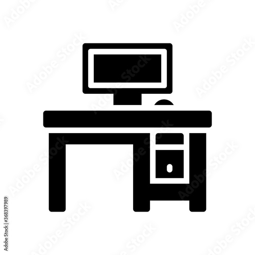 glyph style icon of computer. vector illustration for graphic designer, website, UI isolated on white background. EPS 10