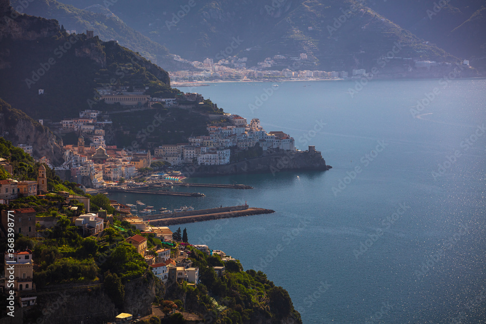 View of the Amalfi Coast, Italy, Europe