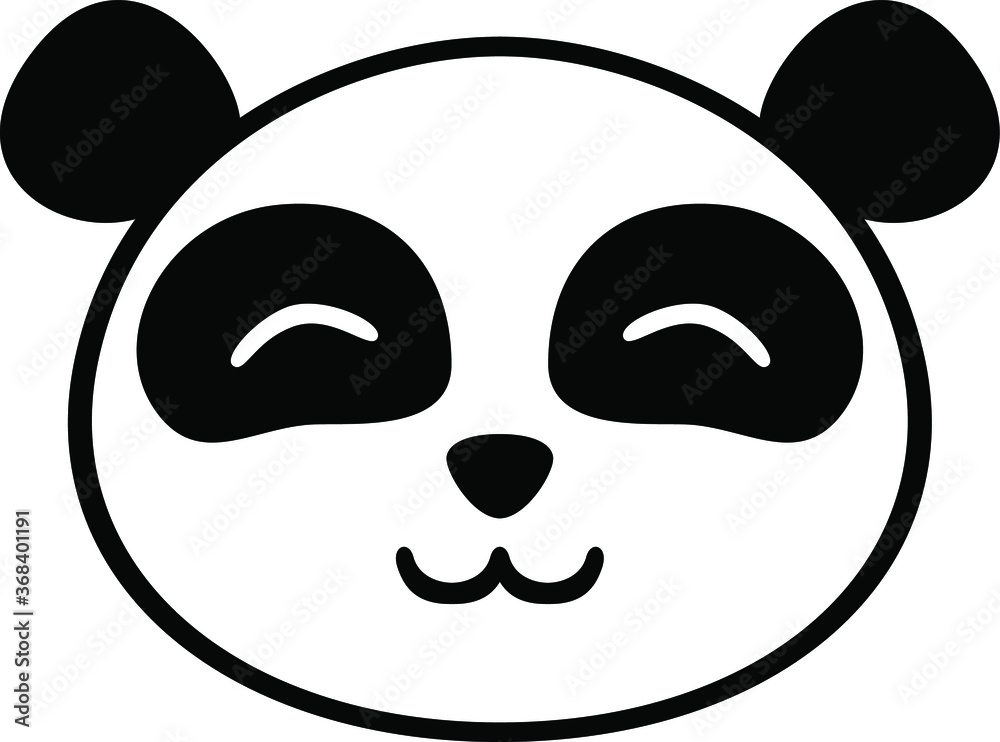 Head of Cute Baby Panda Cartoon Character Design
