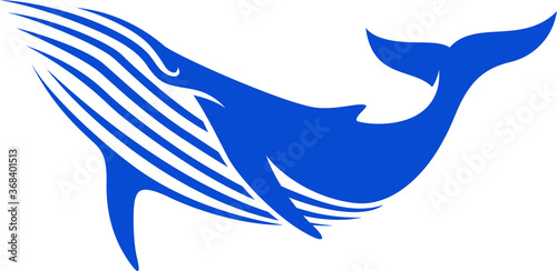 Simple Design of Blue Whale Vector