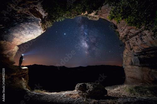 milky way inside a cave