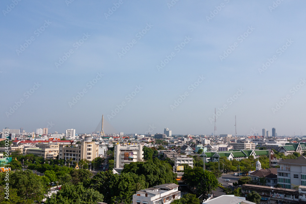 Bangkok City - Aerial view of Bangkok city skyline of Thailand , Cityscape Thailand.
