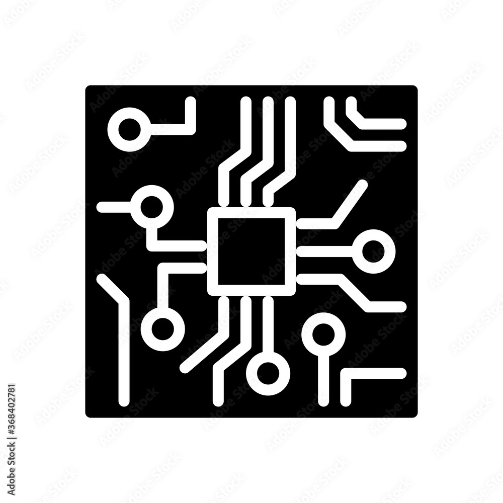 glyph style icon of circuit board isolated on white background. EPS 10 glyph style icon of circuit board isolated on white background. EPS 10