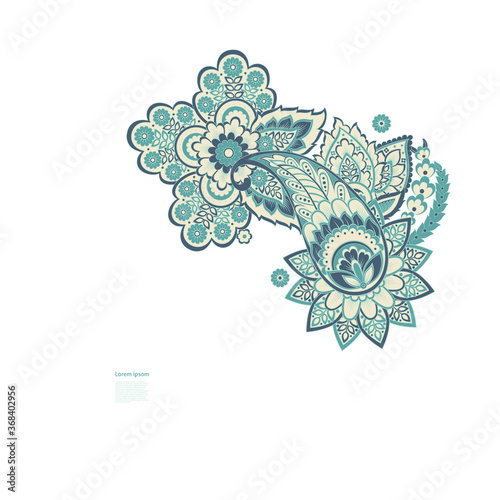 Paisley colorful vector orn