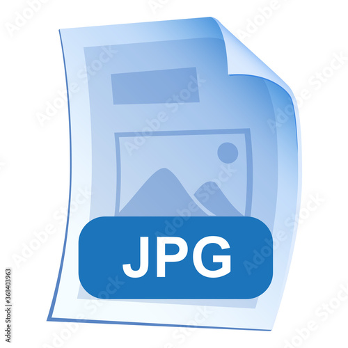 Image File format or file extension JPG icon for interface applications and websites and software development isolated on white background