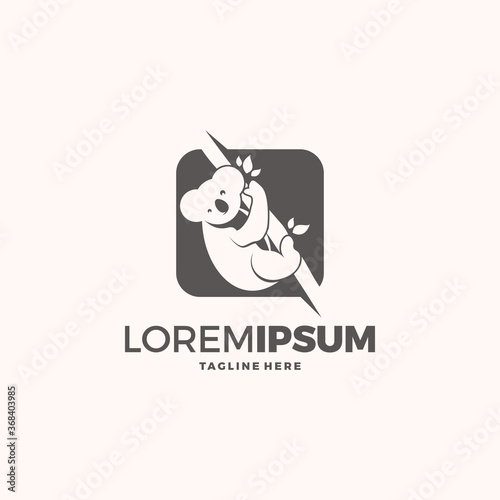 Photography Koala logo illustration vector template