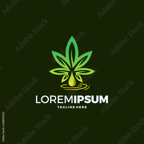 cannabis leaf logo design vector template
