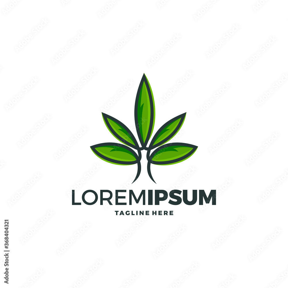 cannabis leaf logo design vector template cannabis leaf logo design vector template