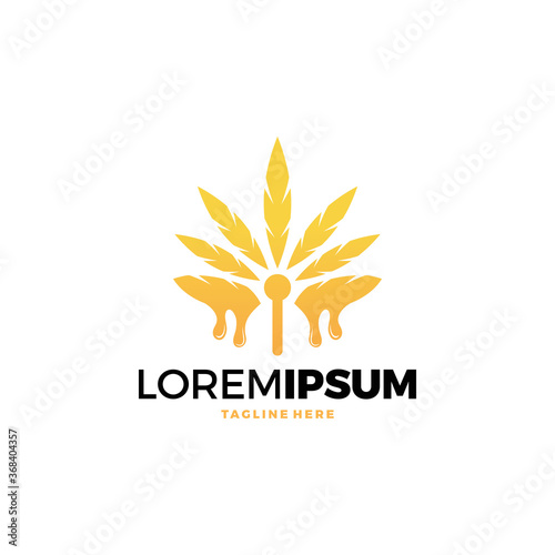 cannabis leaf logo design vector template