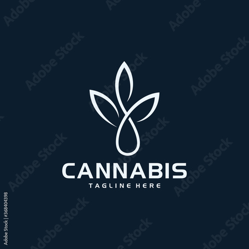 cannabis leaf logo design vector template