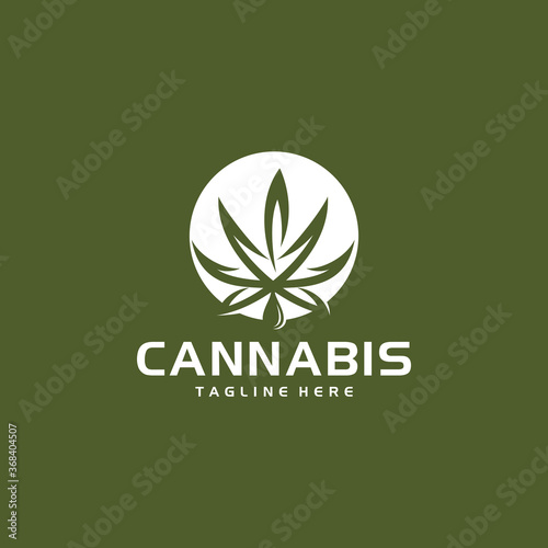 cannabis leaf logo design vector template