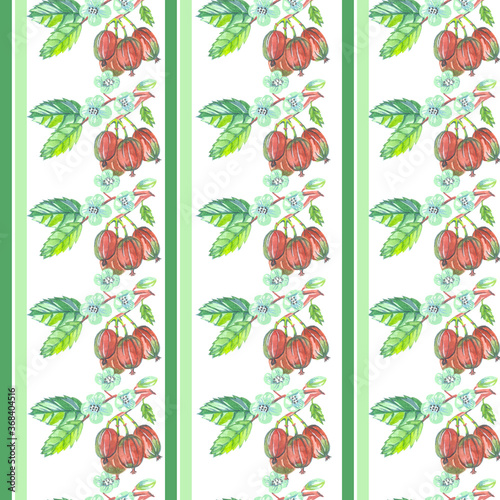 gooseberry striped seamless pattern