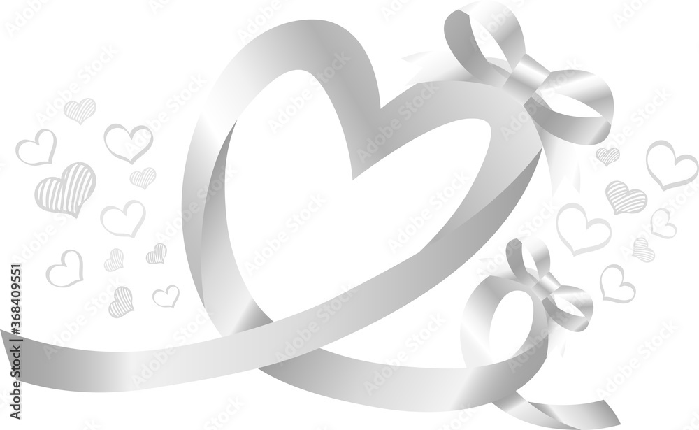 White Heart-shaped ribbon frame White Heart-shaped ribbon frame