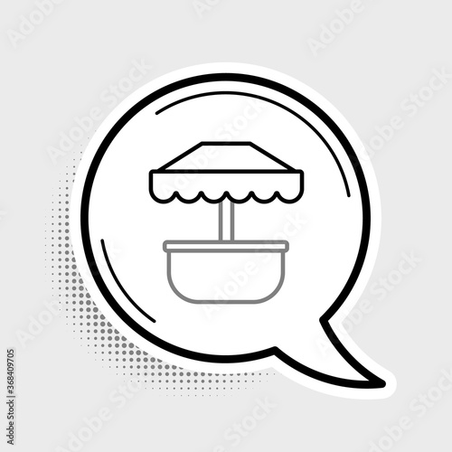 Line Attraction carousel icon isolated on grey background. Amusement park. Childrens entertainment playground, recreation park. Colorful outline concept. Vector.