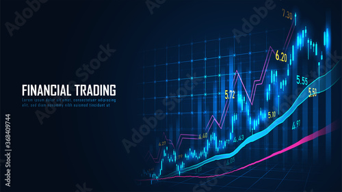 Stock market or forex trading graph in graphic concept suitable for financial investment or Economic trends business idea and all art work design. Abstract finance background. Vector illustration