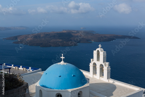 Streets Churches and buildings in Santorini island