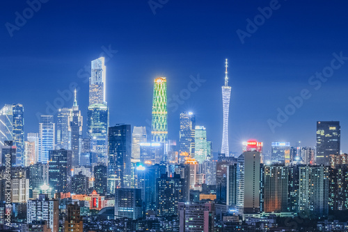Guangzhou skyline from Baiyun moutain top
