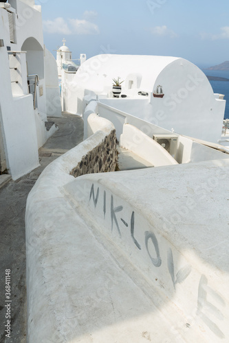 Streets Churches and buildings in Santorini island © EriksZ