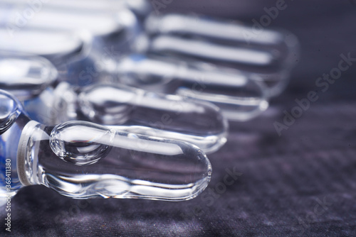 the medical ampoules with vaccine
