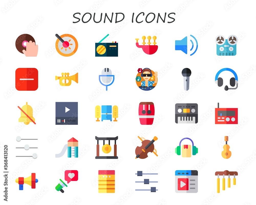 Modern Simple Set of sound Vector flat Icons