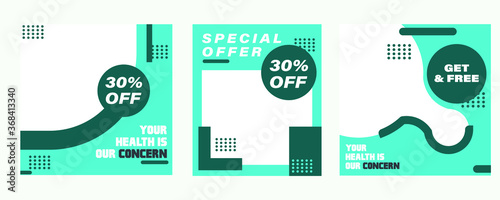 Editable Post Template Social With Beauty Color- blue Media Banners for Digital Marketing. Promotion Brand Fashion. Stories. advertisment. Vector Illustration - Vector, template.