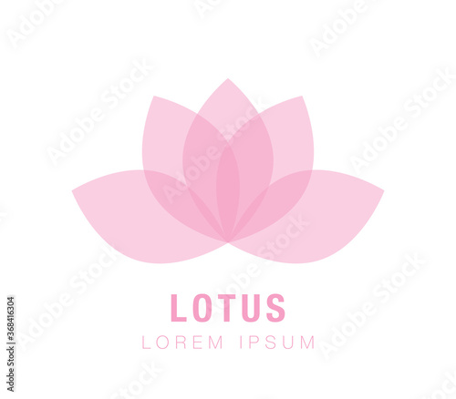 Lotus logo. Vector pink lotus flower design. 