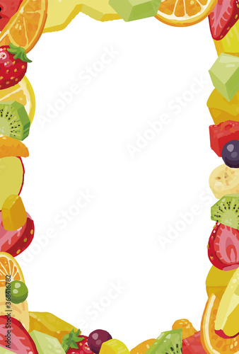 カラフルなカットフルーツのはがき