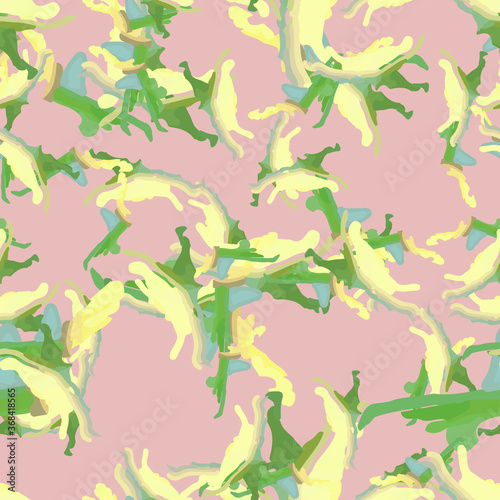 UFO camouflage of various shades of pink, yellow and green colors