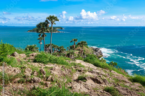 Landscape of sea and cape at Promthep cape Phuket Thailand