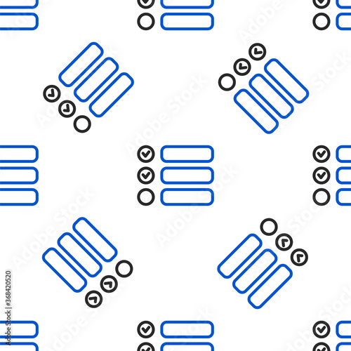 Line Task list icon isolated seamless pattern on white background. Control list symbol. Survey poll or questionnaire feedback form. Colorful outline concept. Vector.