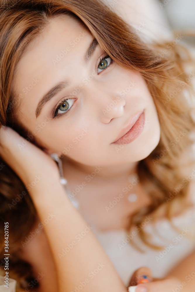 face of beautiful young girl with natural makeup. face of beautiful young girl with natural makeup.