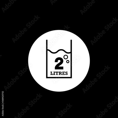 2 Liter l sign estimated volumes milliliters