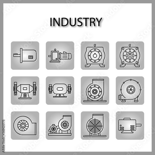 industry machine icon isolated on white background for web design