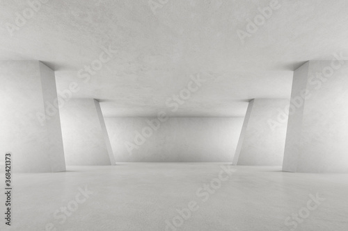 Abstract architecture space, Interior with concrete wall. 3d render. 