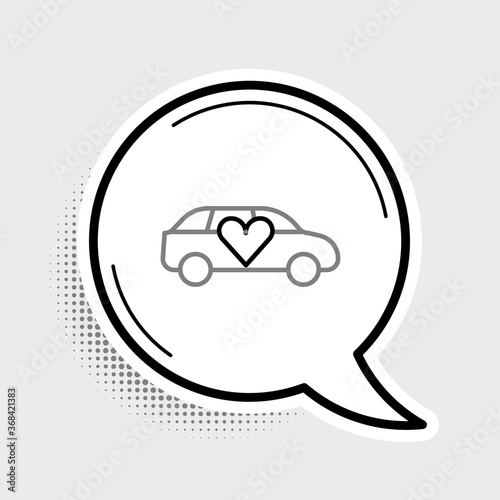 Line Luxury limousine car icon isolated on grey background. For world premiere celebrities and guests poster. Colorful outline concept. Vector.