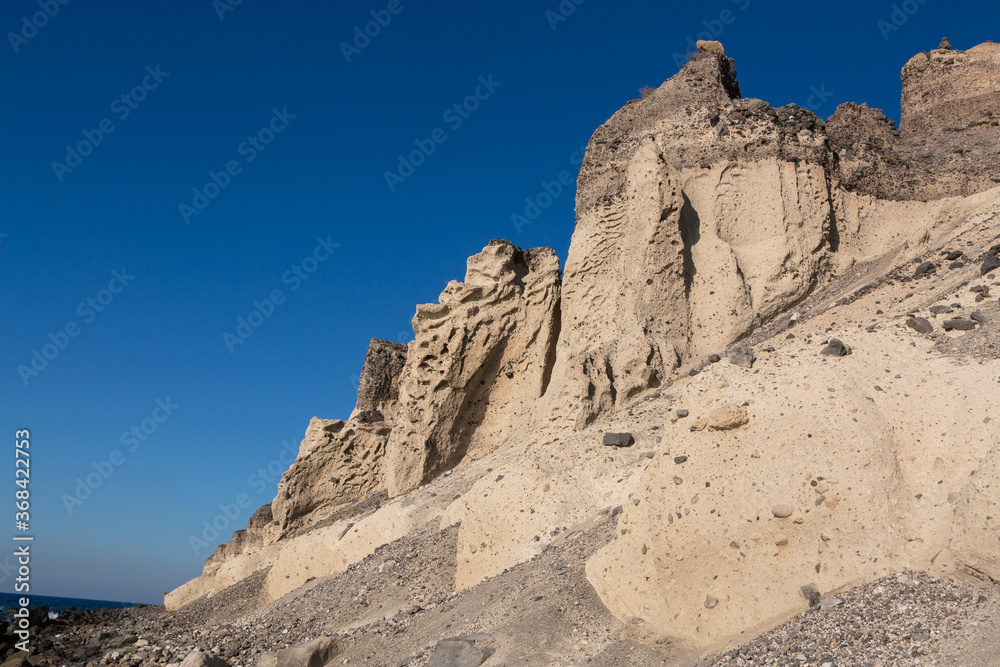 Fototapeta premium cliffs and rocks of santorini island