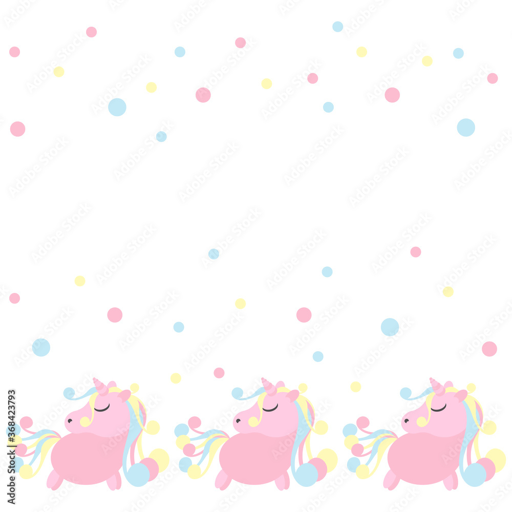 Cute unicorn . Vector background for children's poster, greeting card.