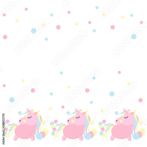 Cute unicorn . Vector background for children's poster, greeting card.