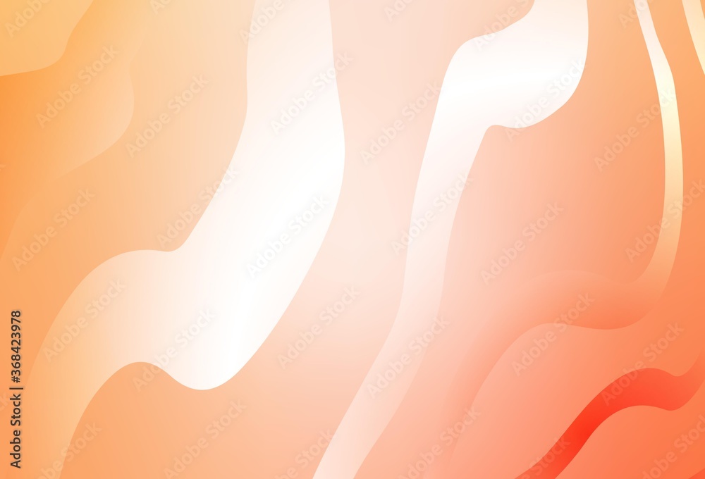 Naklejka premium Light Orange vector background with curved lines.