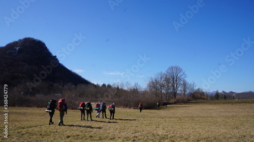 Mountain hike with friends