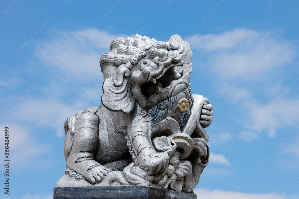 Chinese lion Statue on sky background