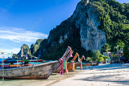 Longtail boats in Koh Phi Phi  Thailand 